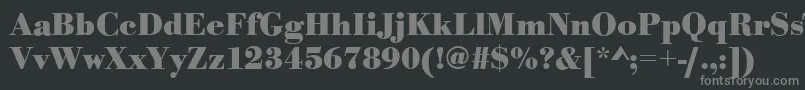 フォントBodonistdBold – 黒い背景に灰色の文字