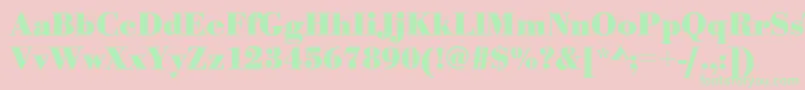 BodonistdBold Font – Green Fonts on Pink Background