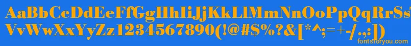 Czcionka BodonistdBold – pomarańczowe czcionki na niebieskim tle