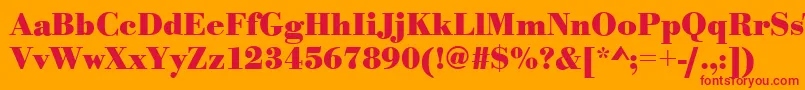 BodonistdBold Font – Red Fonts on Orange Background