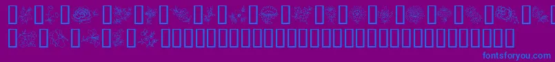 Шрифт TraditionalFloralDesignIi – синие шрифты на фиолетовом фоне