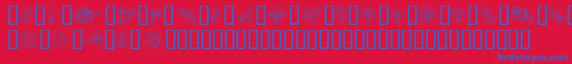 TraditionalFloralDesignIi-fontti – siniset fontit punaisella taustalla
