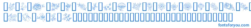 フォントTraditionalFloralDesignIi – 白い背景に青い文字