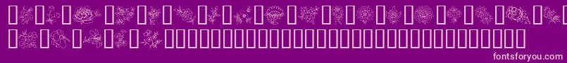TraditionalFloralDesignIi-Schriftart – Rosa Schriften auf violettem Hintergrund