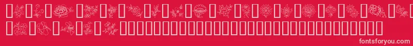TraditionalFloralDesignIi-Schriftart – Rosa Schriften auf rotem Hintergrund