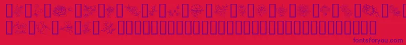 TraditionalFloralDesignIi-fontti – violetit fontit punaisella taustalla