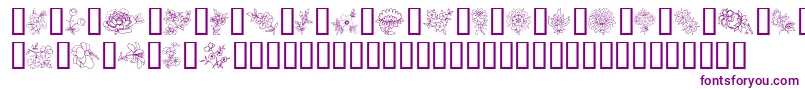 TraditionalFloralDesignIi-fontti – violetit fontit valkoisella taustalla
