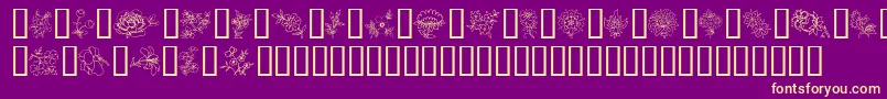 Weitere Informationen zur TraditionalFloralDesignIi-Schriftart TraditionalFloralDesignIi-Schriftart – Gelbe Schriften auf violettem Hintergrund
