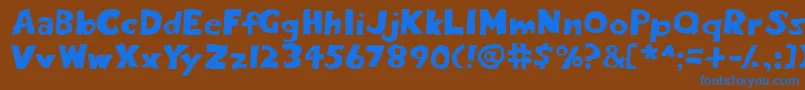 Eighty Font – Blue Fonts on Brown Background