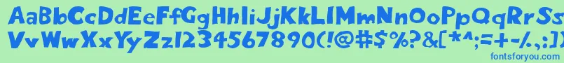 Eighty Font – Blue Fonts on Green Background