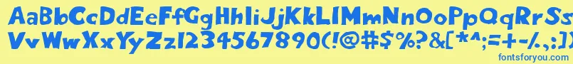 Eighty Font – Blue Fonts on Yellow Background