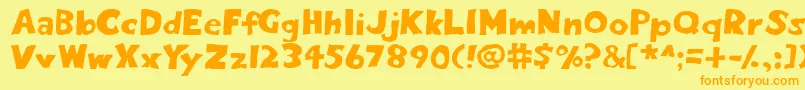 Saiba mais sobre a fonte Eighty Fonte Eighty – fontes laranjas em um fundo amarelo