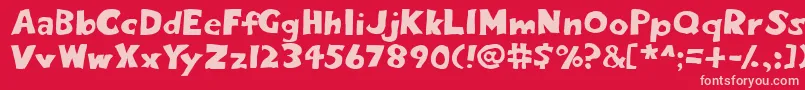Fonte Eighty – fontes rosa em um fundo vermelho