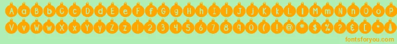 DjbOrnamental Font – Orange Fonts on Green Background