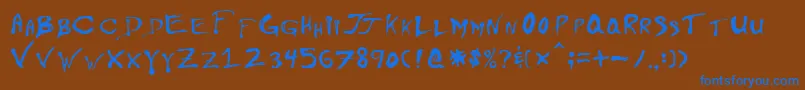 Floydc Font – Blue Fonts on Brown Background