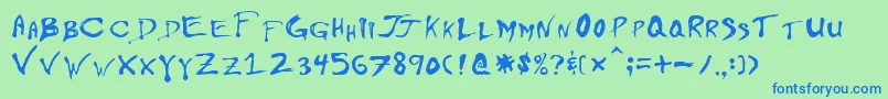 Floydc-fontti – siniset fontit vihreällä taustalla