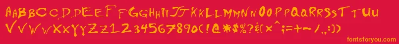 Floydc Font – Orange Fonts on Red Background