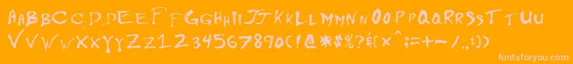 Floydc-Schriftart – Rosa Schriften auf orangefarbenem Hintergrund