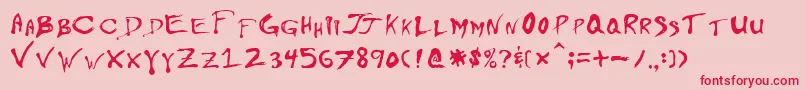 Шрифт Floydc – красные шрифты на розовом фоне