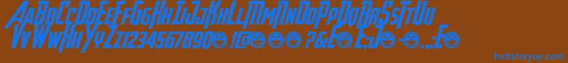 AvengeanceHeroicAvengerBd Font – Blue Fonts on Brown Background