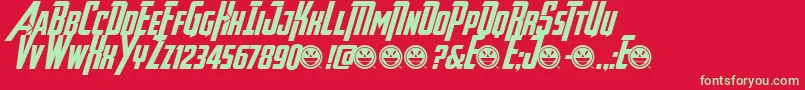 AvengeanceHeroicAvengerBd Font – Green Fonts on Red Background