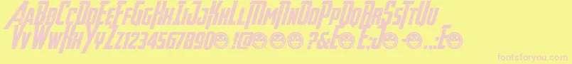 AvengeanceHeroicAvengerBd-fontti – vaaleanpunaiset fontit keltaisella taustalla