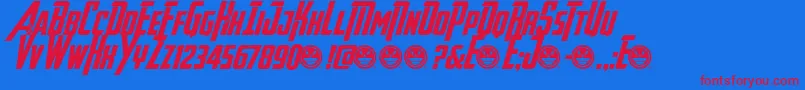 AvengeanceHeroicAvengerBd Font – Red Fonts on Blue Background