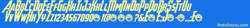 AvengeanceHeroicAvengerBd Font – Yellow Fonts on Blue Background