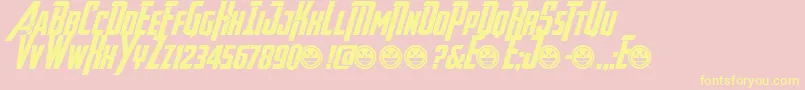 AvengeanceHeroicAvengerBd-Schriftart – Gelbe Schriften auf rosa Hintergrund