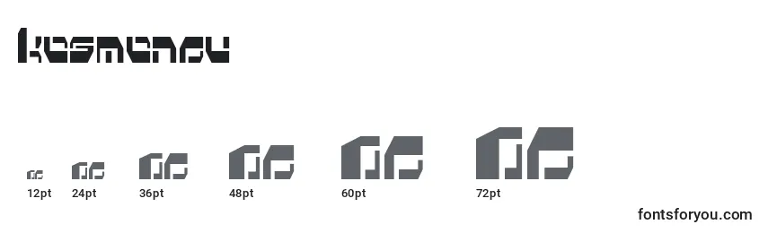Kosmonau Font Sizes