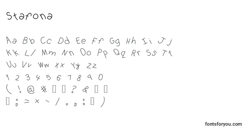 A fonte Stafona – alfabeto, números, caracteres especiais