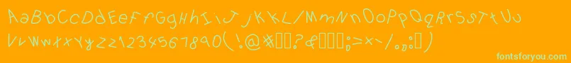 Stafona-Schriftart – Grüne Schriften auf orangefarbenem Hintergrund