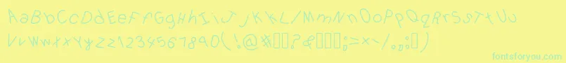 Stafona Font – Green Fonts on Yellow Background