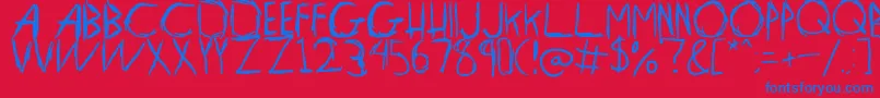 Fascination Font – Blue Fonts on Red Background