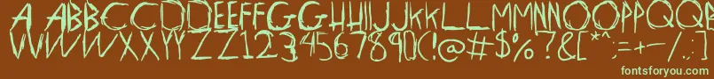 Czcionka Fascination – zielone czcionki na brązowym tle