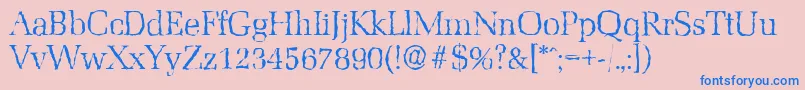 MarseillerandomLightRegular Font – Blue Fonts on Pink Background
