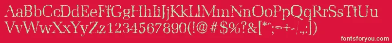 MarseillerandomLightRegular Font – Green Fonts on Red Background