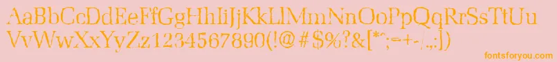 MarseillerandomLightRegular Font – Orange Fonts on Pink Background