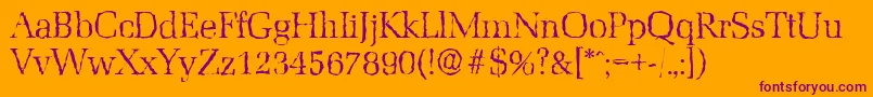MarseillerandomLightRegular Font – Purple Fonts on Orange Background