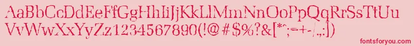MarseillerandomLightRegular Font – Red Fonts on Pink Background