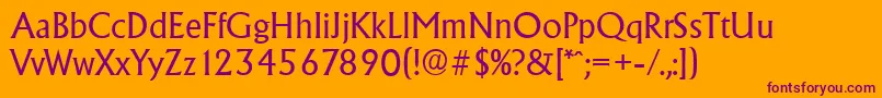 AdelonserialRegular Font – Purple Fonts on Orange Background