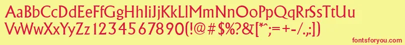 AdelonserialRegular Font – Red Fonts on Yellow Background