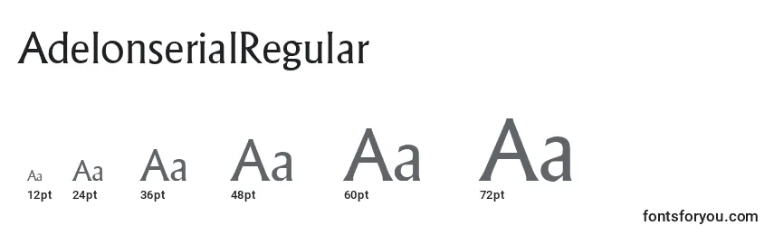 Размеры шрифта AdelonserialRegular