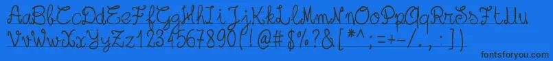 Pwschoolsout Font – Black Fonts on Blue Background