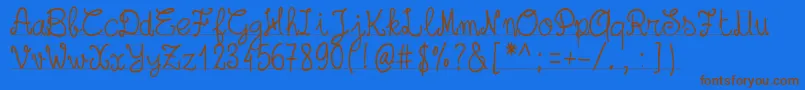 Pwschoolsout Font – Brown Fonts on Blue Background