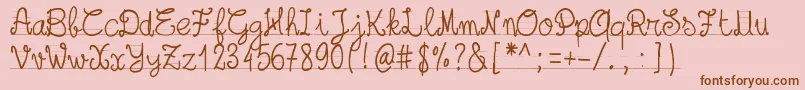 Pwschoolsout Font – Brown Fonts on Pink Background