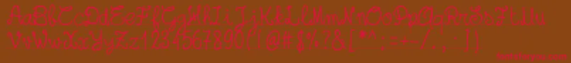 Pwschoolsout Font – Red Fonts on Brown Background