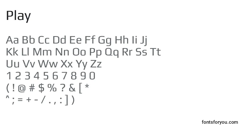 Playフォント–アルファベット、数字、特殊文字