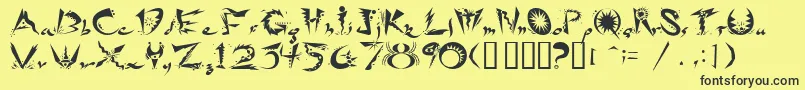 Ridicule Font – Black Fonts on Yellow Background