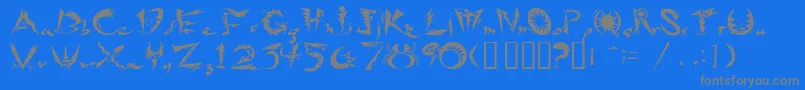 Ridicule-Schriftart – Graue Schriften auf blauem Hintergrund